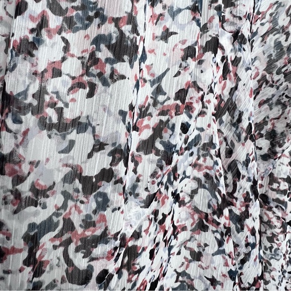 Express Ruffle Wrap Front Maxi Dress Medium Front Slit Ivory Multicolor Print - Picture 5 of 16